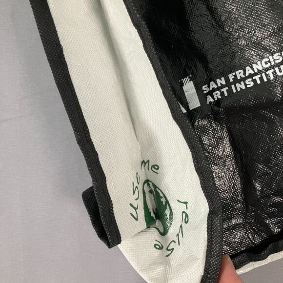 San Francisco Art Institute SFAI Tote Bag Black White Reusable School Art - Picture 3 of 10